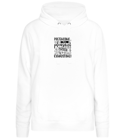 Pretending to be Nice Design - Premium women's hoodie_WHITE_front