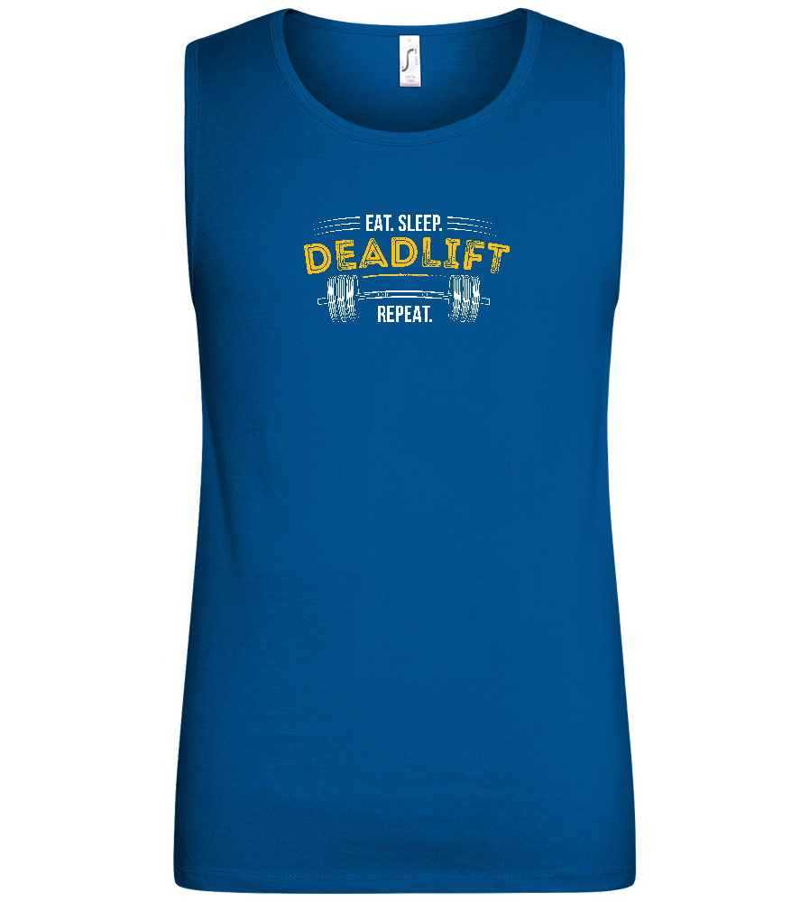 Eat Sleep Deadlift Repeat Design - Basic men's tank top_ROYAL_front