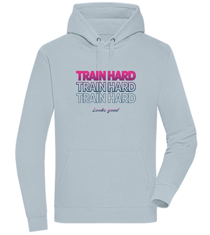 Train Hard Design - Premium unisex hoodie CREAMY BLUE front