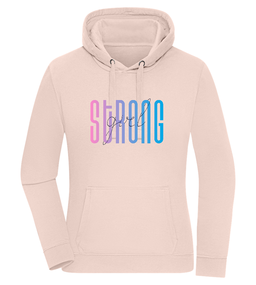 Strong Girl Design - Premium women's hoodie_LIGHT PEACH ROSE_front