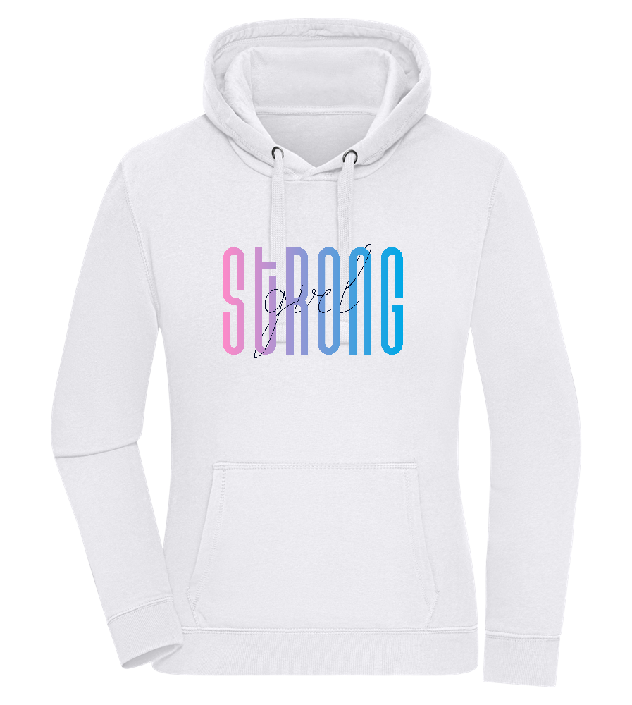 Strong Girl Design - Premium women's hoodie WHITE front