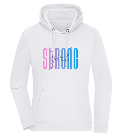 Strong Girl Design - Premium women's hoodie_WHITE_front