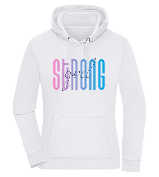 Strong Girl Design - Premium women's hoodie WHITE front