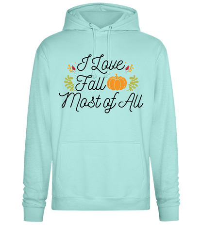 I Love Fall Most Design - Premium Essential Unisex Hoodie_ARCTIC BLUE_front