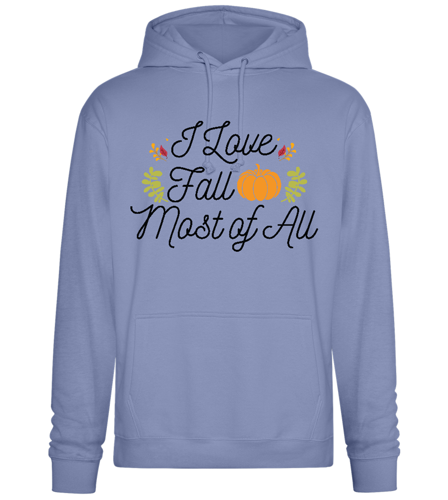 I Love Fall Most Design - Premium Essential Unisex Hoodie_BLUE_front