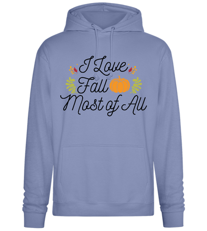 I Love Fall Most Design - Premium Essential Unisex Hoodie_BLUE_front