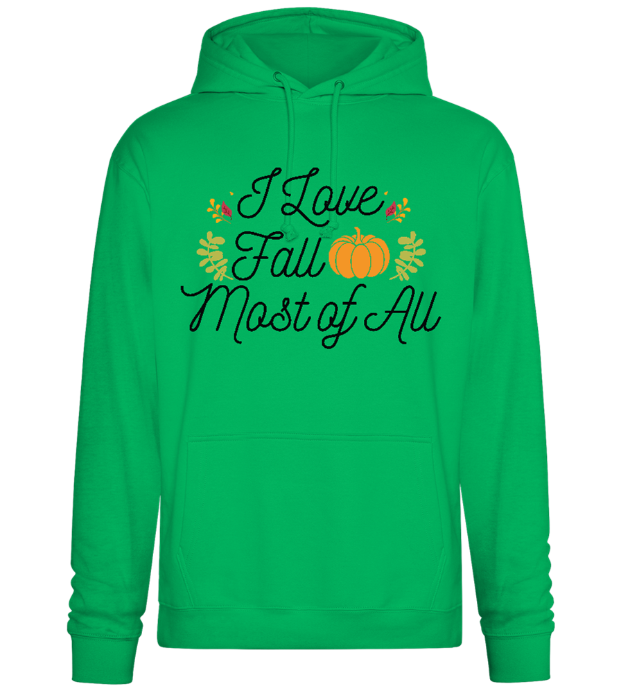 I Love Fall Most Design - Premium Essential Unisex Hoodie_SPRING GREEN_front