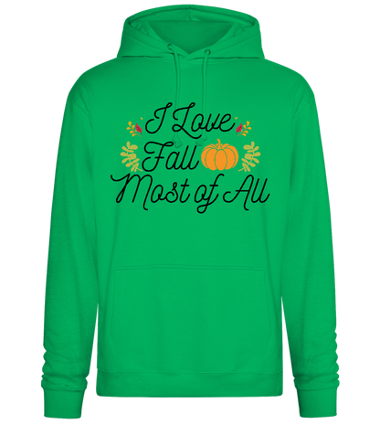 I Love Fall Most Design - Premium Essential Unisex Hoodie_SPRING GREEN_front