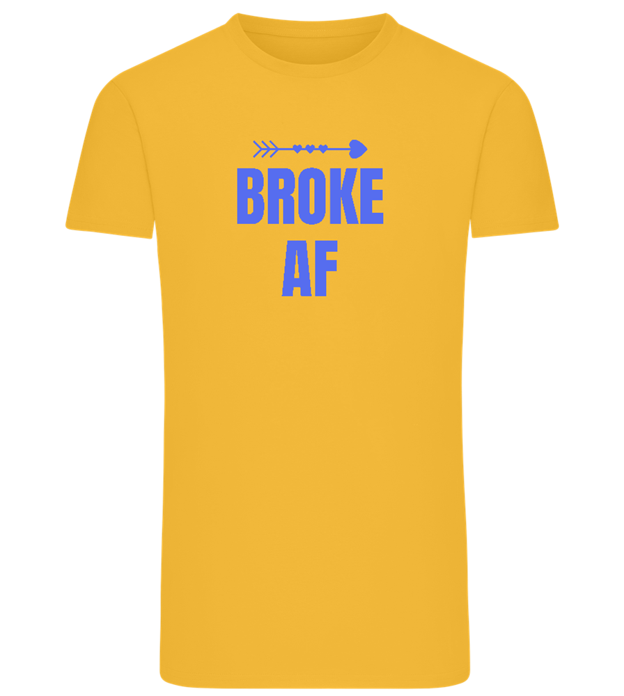 Broke AF Design - Comfort men's fitted t-shirt YELLOW front