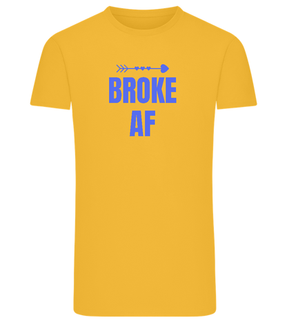 Broke AF Design - Comfort men's fitted t-shirt YELLOW front
