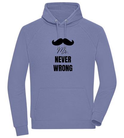 Mr. Never Wrong Design - Comfort unisex hoodie BLUE front