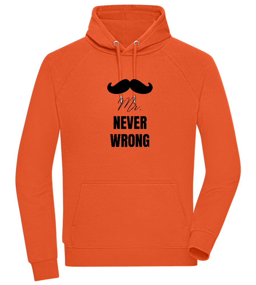 Mr. Never Wrong Design - Comfort unisex hoodie BURNT ORANGE front
