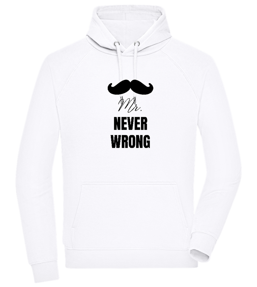 Mr. Never Wrong Design - Comfort unisex hoodie WHITE front