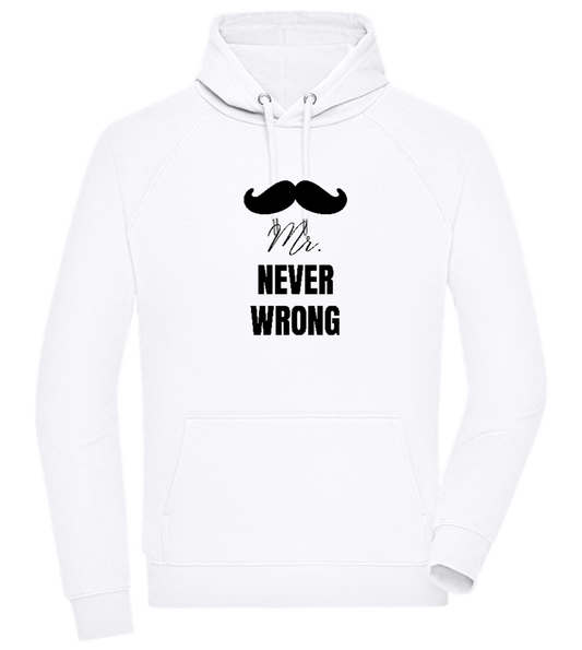 Mr. Never Wrong Design - Comfort unisex hoodie WHITE front