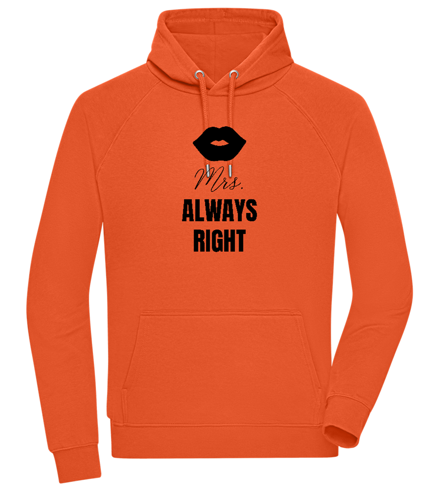 Mrs. Always Right Design - Comfort unisex hoodie BURNT ORANGE front