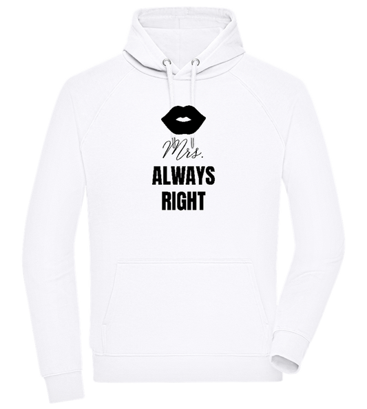Mrs. Always Right Design - Comfort unisex hoodie WHITE front