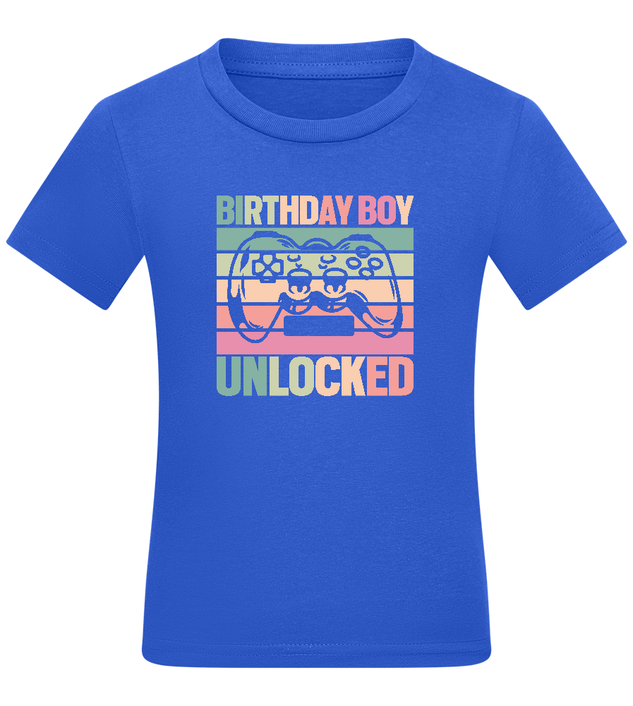 Birthday Boy Unlocked Design - Comfort boys fitted t-shirt ROYAL front