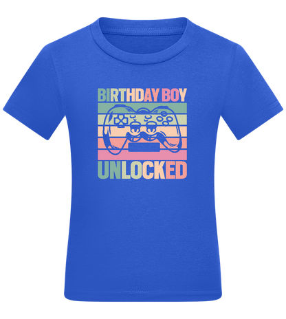 Birthday Boy Unlocked Design - Comfort boys fitted t-shirt ROYAL front