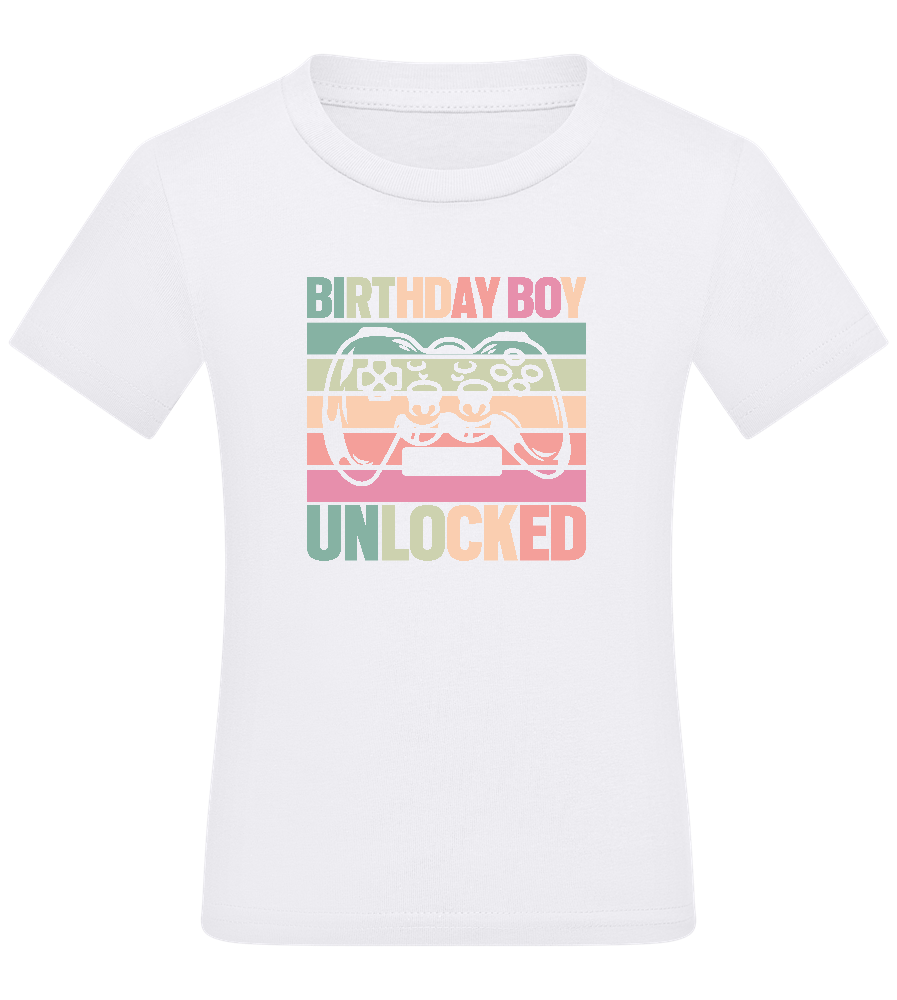 Birthday Boy Unlocked Design - Comfort boys fitted t-shirt WHITE front