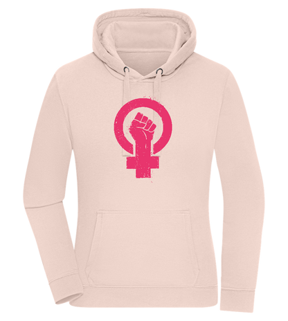 Female Strength Design - Premium women's hoodie LIGHT PEACH ROSE front