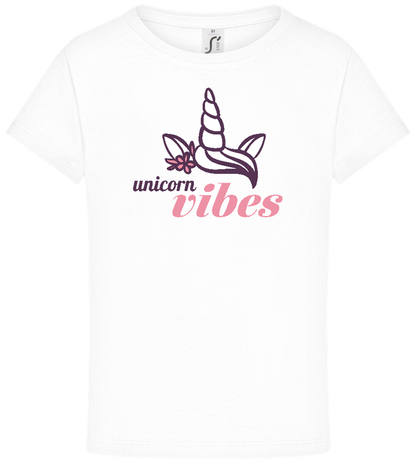 Unicorn Vibes Design - Comfort girls' t-shirt WHITE front
