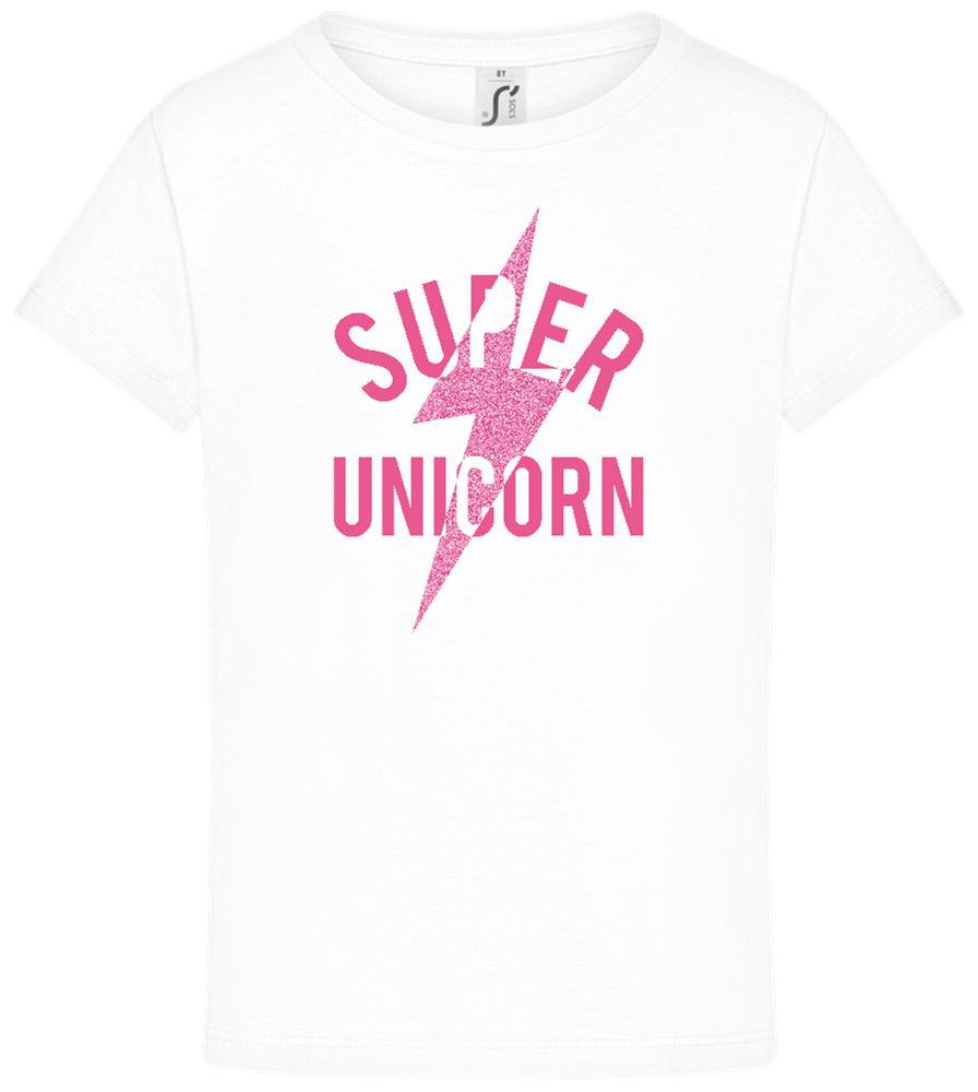 Super Unicorn Design - Comfort girls' t-shirt WHITE front