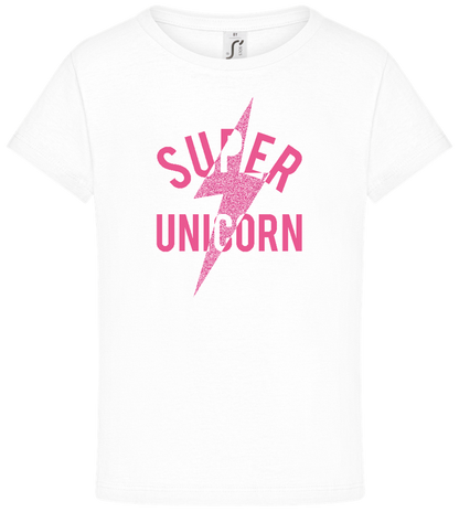 Super Unicorn Design - Comfort girls' t-shirt WHITE front