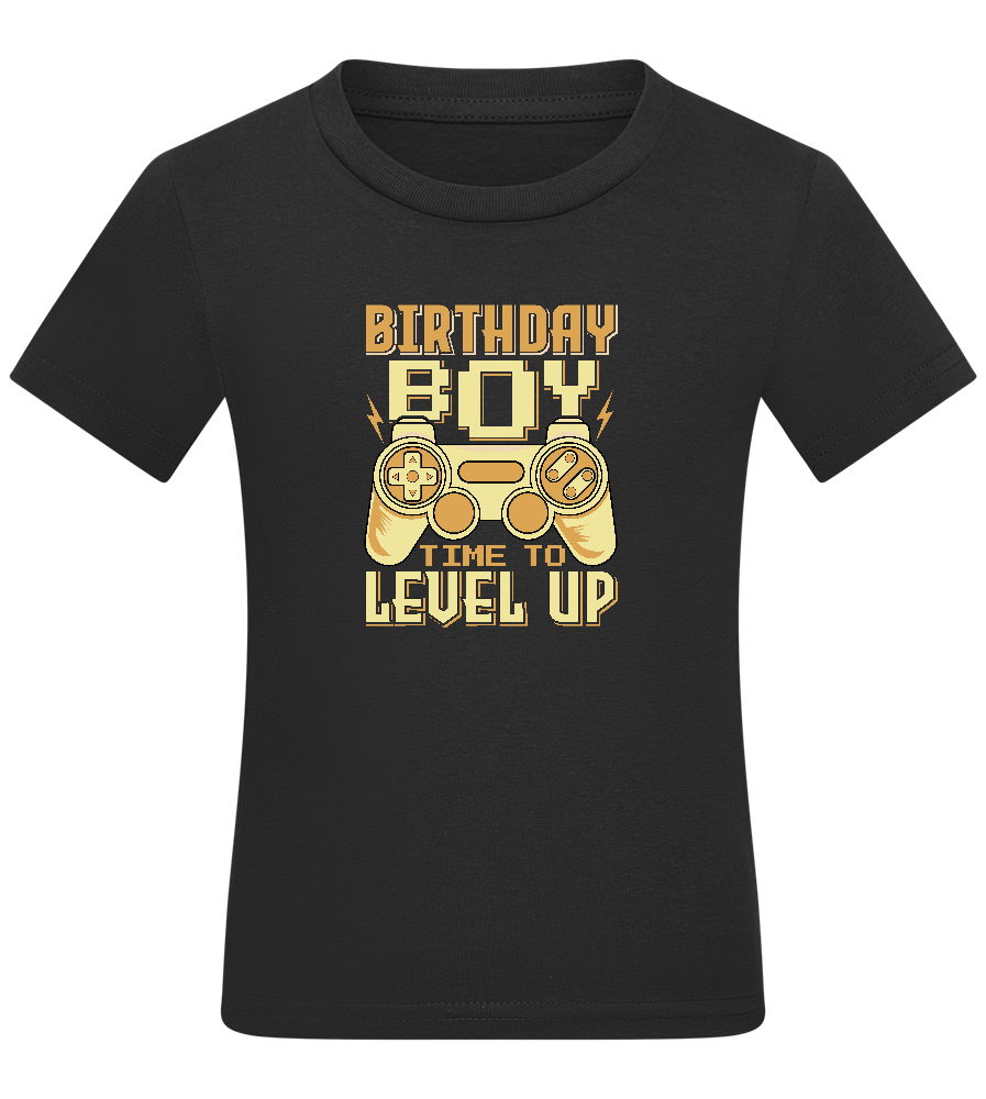 Level Up Design - Comfort boys fitted t-shirt DEEP BLACK front