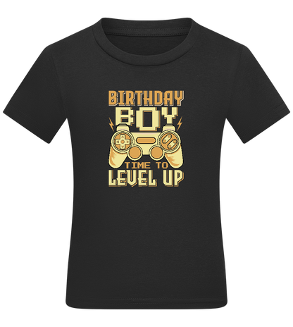 Level Up Design - Comfort boys fitted t-shirt DEEP BLACK front