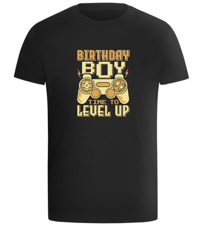 Level Up Design - Comfort boys fitted t-shirt_DEEP BLACK_front