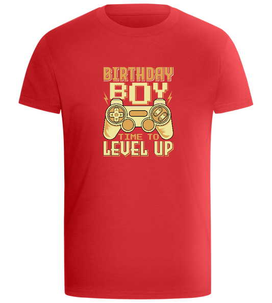 Level Up Design - Comfort boys fitted t-shirt_RED_front