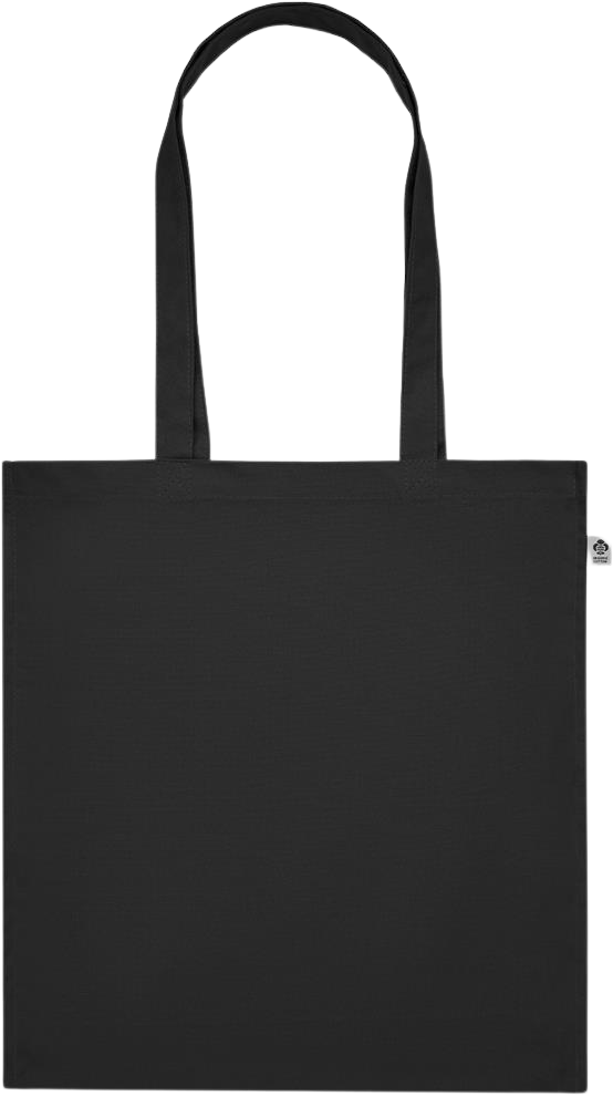 Premium colored organic cotton tote bag_BLACK_front