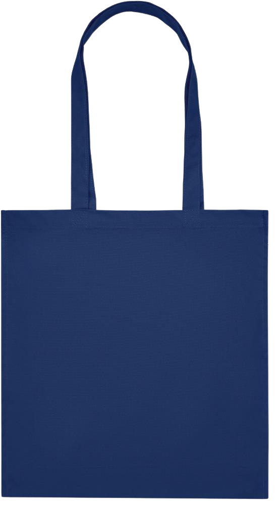 Premium colored organic cotton tote bag_BLUE_front