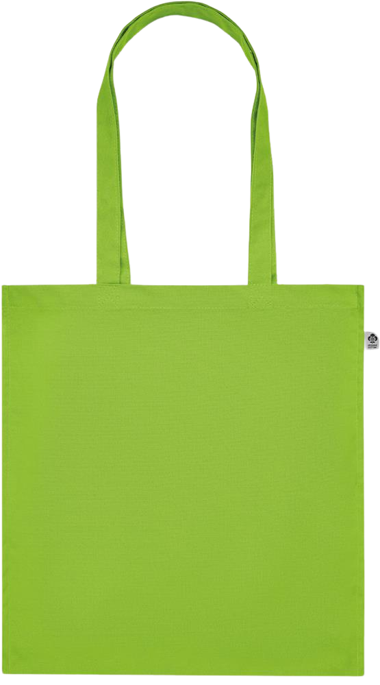 Premium colored organic cotton tote bag_LIME_front