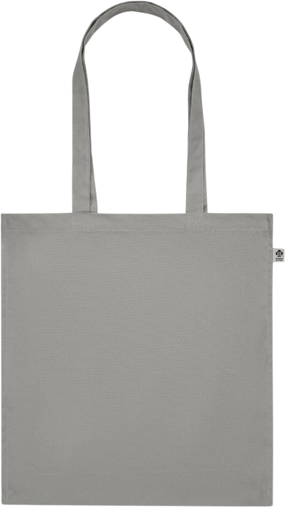 Premium colored organic cotton tote bag_STONE GREY_front