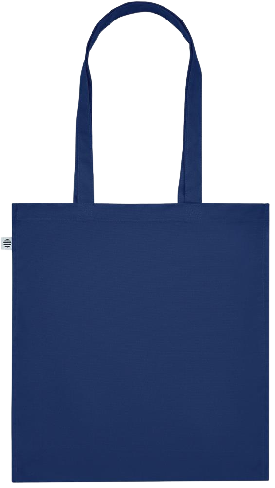 Premium colored organic cotton tote bag_BLUE_back