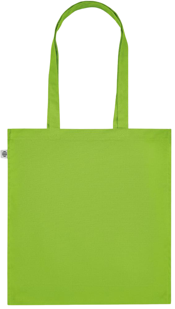 Premium colored organic cotton tote bag_LIME_back