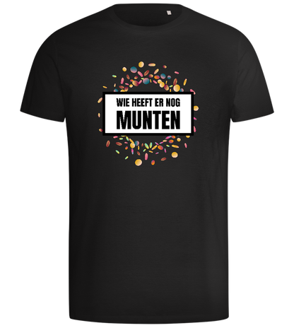 Wie Heeft Er Nog Munten Design - Comfort men's short sleeve t-shirt_DEEP BLACK_front