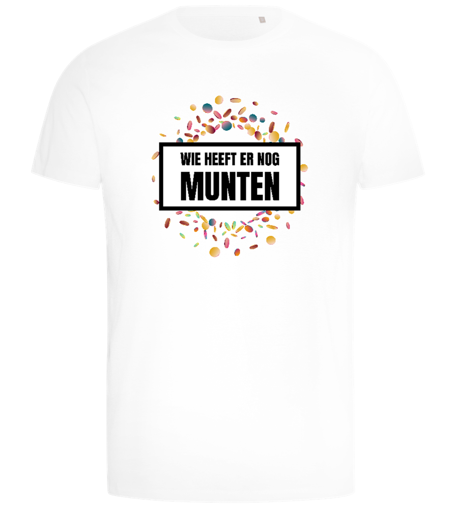 Wie Heeft Er Nog Munten Design - Comfort men's short sleeve t-shirt_WHITE_front