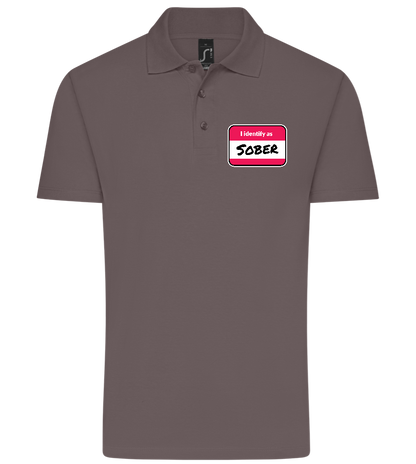 I Identify As Sober Design - Basic men's polo shirt DARK GRAY front