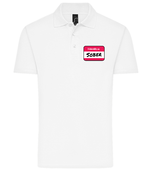I Identify As Sober Design - Basic men's polo shirt WHITE front