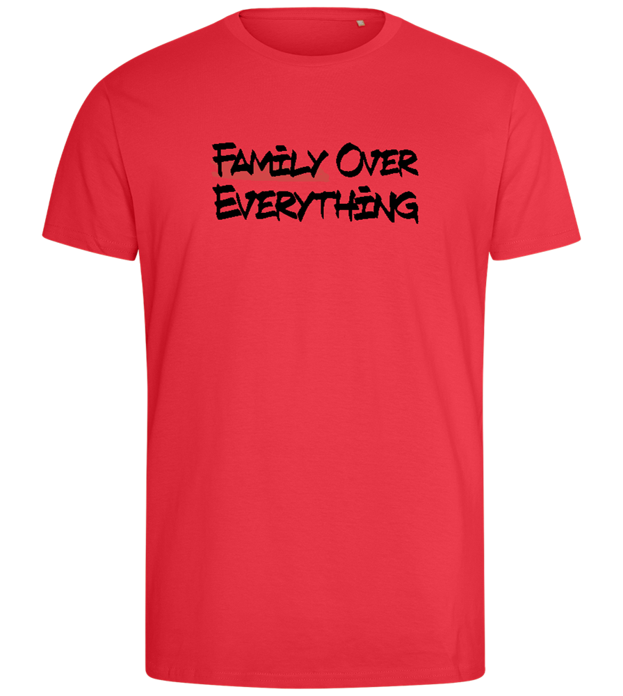 Family over Everything Design - Comfort men's fitted t-shirt_BRIGHT RED_front