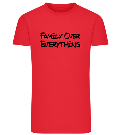 Family over Everything Design - Comfort men's fitted t-shirt_BRIGHT RED_front