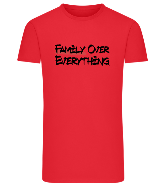 Family over Everything Design - Comfort men's fitted t-shirt_BRIGHT RED_front