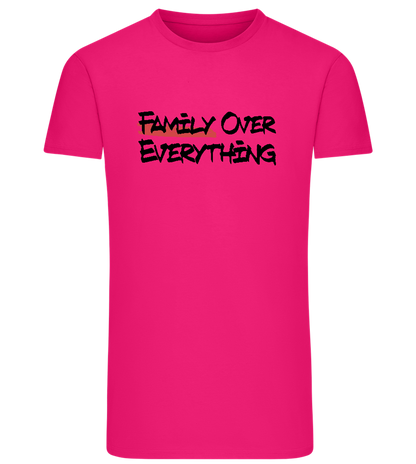 Family over Everything Design - Comfort men's fitted t-shirt_FUCHSIA_front