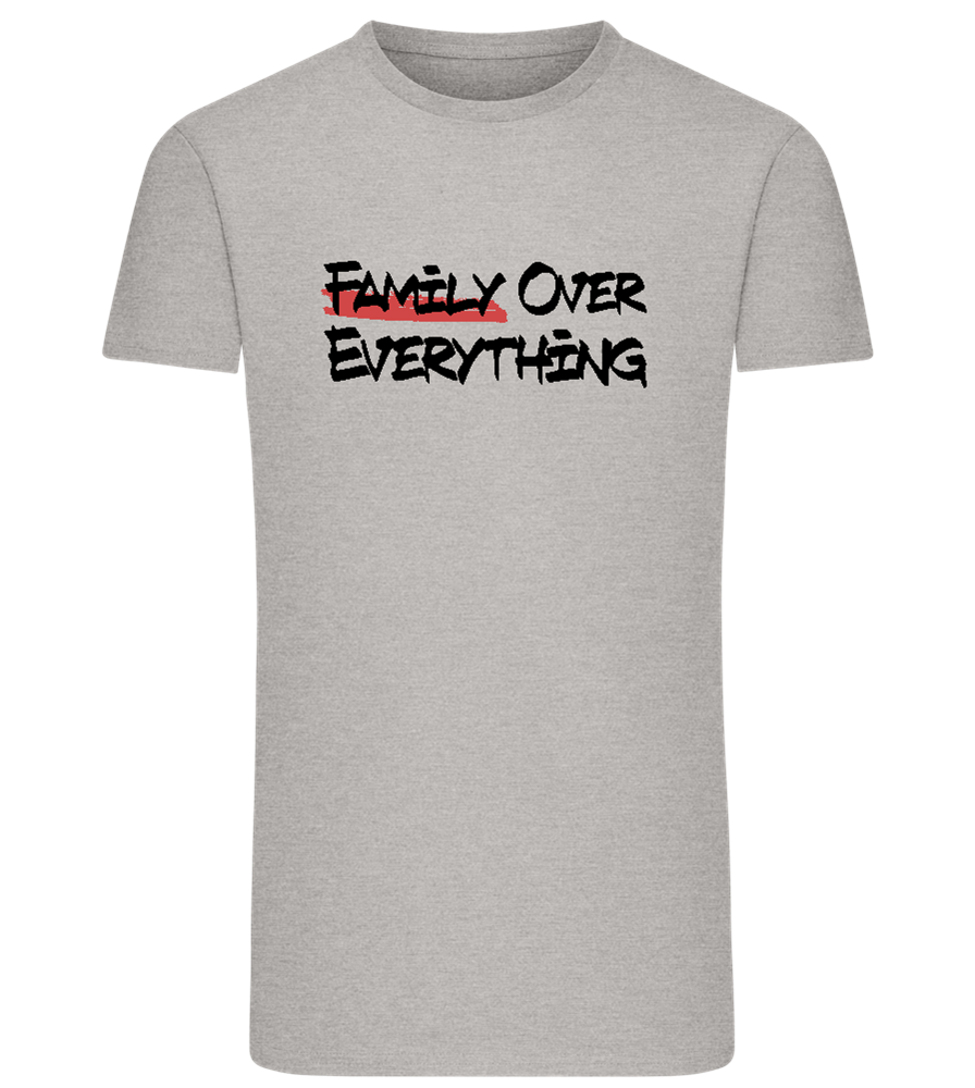 Family over Everything Design - Comfort men's fitted t-shirt_ORION GREY_front