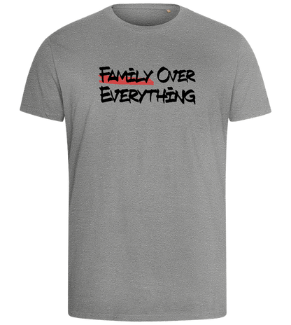 Family over Everything Design - Comfort men's fitted t-shirt_ORION GREY_front