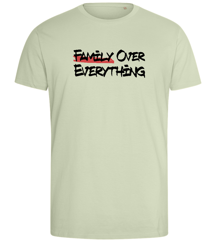 Family over Everything Design - Comfort men's fitted t-shirt_SILESTONE_front