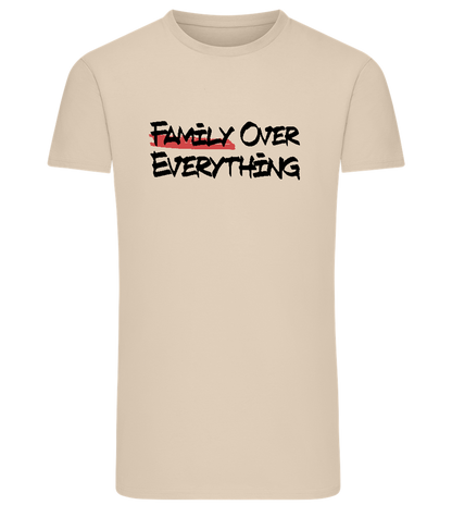 Family over Everything Design - Comfort men's fitted t-shirt_SILESTONE_front