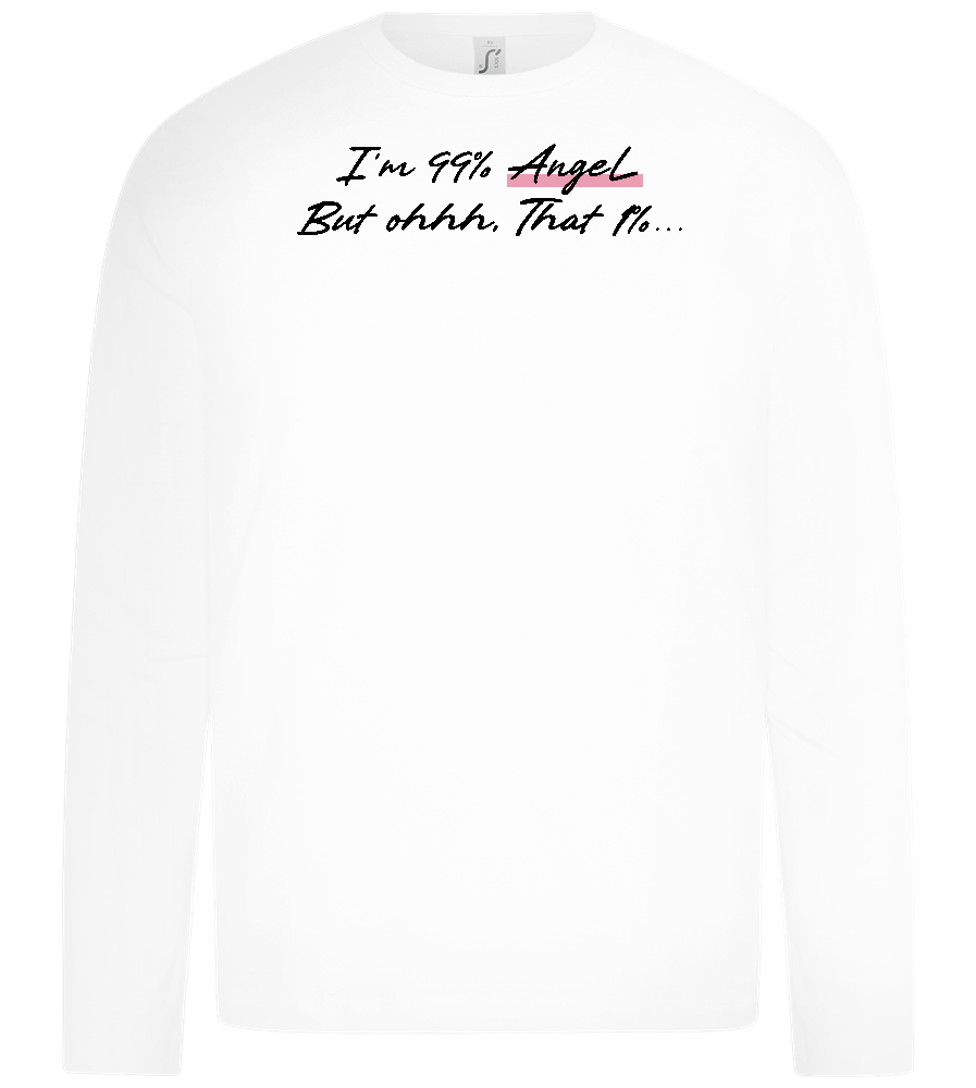 I'm 99% Angel Design - Premium kids long sleeve t-shirt_WHITE_front